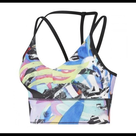 Reebok Multi Color Racerback Sports Bra Medium - Picture 5 of 9